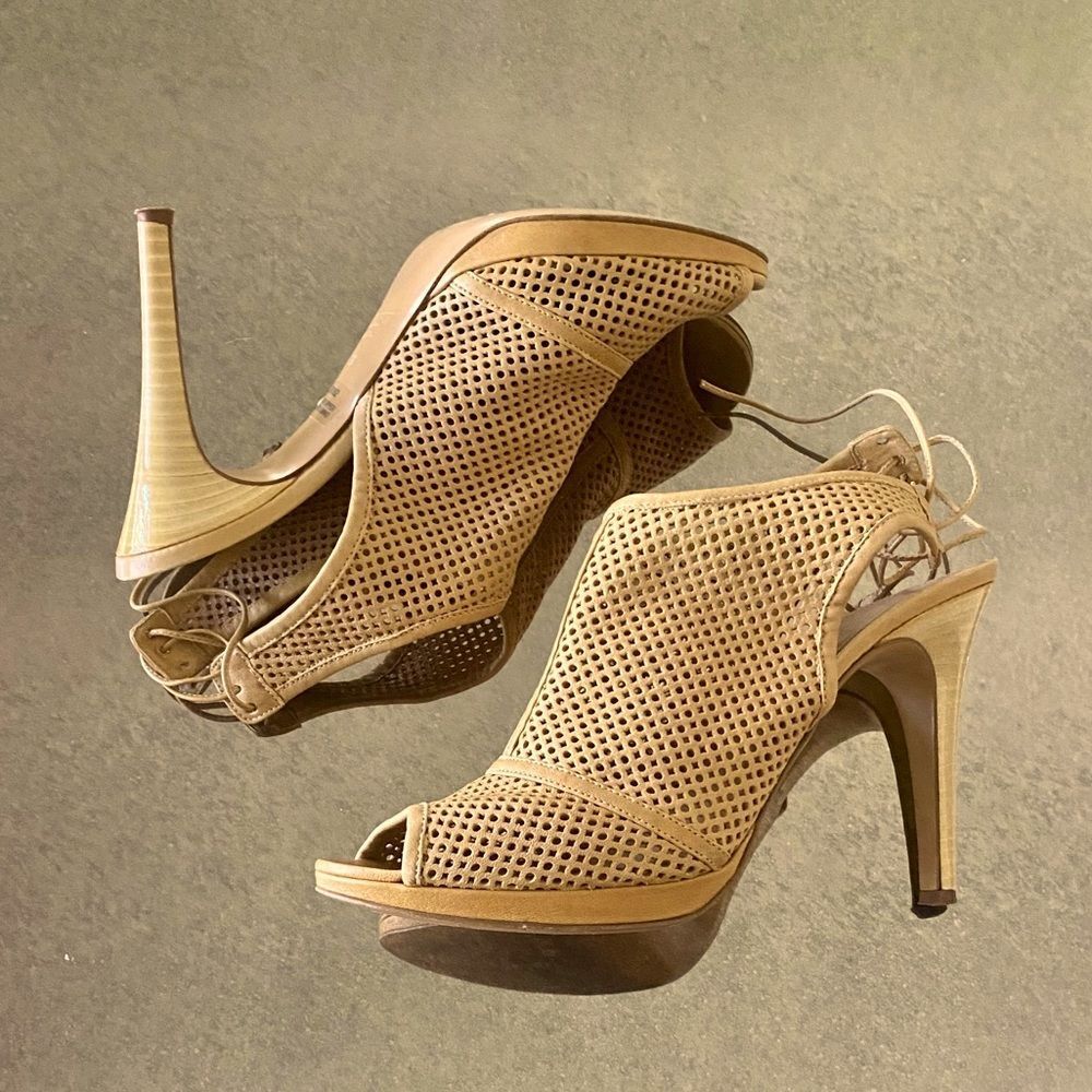J Crew Leather Peep Toe Bootie